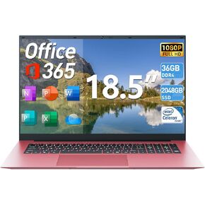 كمبيوتر محمول 18 بوصة، كمبيوتر محمول مع ذاكرة وصول عشوائي 36 جيجابايت و128 جيجابايت EMMC+2048 جيجابايت SSD، سيليرون N5095 رباعي النواة (حتى 2.9 جيجاهرتز)، فتحة 180 زاوية، بطارية 8000 مللي أمبير في الساعة، WiFi6، USB 3.2 * 3، HDMI، كاميرا ويب، نوع C (وردي) in Kuwait