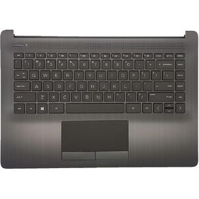 Replacement Upper Case Palmrest for HP 14-CM 14-CK 14T-CM 14Z-CM 14q-cs 14q-cy Series Laptop Touchpad with Keyboard Assembly L23241-001 Gray