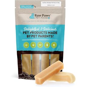 Raw Paws Himalayan Yak Chews for Dogs, Medium Chews (4 Count) - Himalayan Cheese for Medium Dogs - Yak Bones for Dogs - Yak Milk Bones for Dogs - Dog Cheese Chews Himalayan - Yak Chews for Medium Dogs