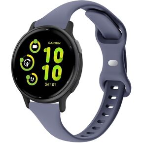 Slim Silicone Watch Bands Compatible with Garmin Vivoactive 5/Vivoactive 3, Thin Soft Narrow Sport Replacement Wristband Straps for Garmin Vivoactive 3 Music