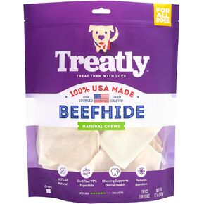 USA Beefhide Chips Dog Chew Treats - Natural Flavor, 12oz/1 Pack