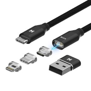The Master Cable Pro - Magnetic Universal 100W Charging Cable - Includes USB-C, Micro USB and Lightning Magnetic Tips - Compatible with 99% of USB Powered Devices. Data Transfer up to 480 Mbps