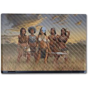 Carbon Fiber Laptop Skin Compatible with Alienware M16 R2 (2024) - African Queens - Premium 3M Vinyl Protective Wrap Decal Cover - Easy to Apply | Crafted in The USA by MightySkins
