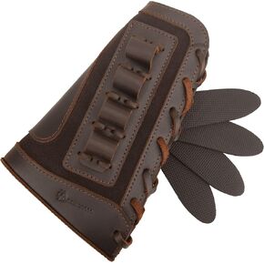 WAYNE'S DOG Cheek Rest Pad, Leather Rifle Stock Extension with Shell Holder for 30/30 45-70 357mag .22LR 12 Gauge