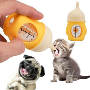 2 Pieces Puppy Bottles for Nursing，Kitten Bottles for Nursing，Pet Feeding Bottle，(Yellow- 2 Pieces 20 ml+80 ml)