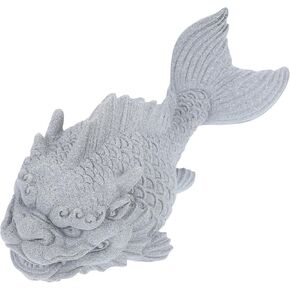 SUPVOX Sandstone Chinese Dragon Fish Statue Fish Tank Aquarium Decorations Home Office Tabletop Decor Micro Landscape Yard Bonsai Accessories for Wealth Success Good Luck