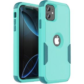 for iPhone 11 Case, Heavy Duty Protection 3-Layers Anti-Slip Full Body Protective Drop Protection Shockproof with 1 Screen Protector for Apple iPhone 11，Black