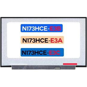 17.3" Display Panel Compatible with Dell 07FPPP N173HCE-E3B N173HCE-E3A N173HCE-E3C LCD Non-Touch Screen Replacement FHD 1920x1080 IPS 30 Pin