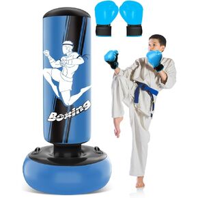 66'' Easter Inflatables Kids Punching Bag, Three-Tier Design Inflatable Boxing Bag Indoor Outdoor Dec, Toddler Punching Dummy Toys Easter Birthday Gifts for Boys Girls Practicing Karate MMA
