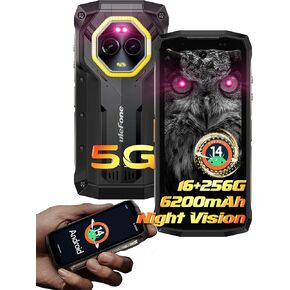 هاتف Ulefone Armor Mini 20 Pro هاتف 5G متين، رؤية ليلية 64 ميجابكسل 16 جيجابايت + 256 جيجابايت هاتف ذكي متين 6200 مللي أمبير 33 وات، كاميرا 50 ميجابكسل + 32 ميجابكسل، 4.7 بوصة HD +، أندرويد 14، IP68/IP69K، ثنائي الشريحة، NFC، GPS IR Blaster in Kuwait