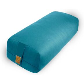 Yoga Bolster (26x10.5x5.5 in) Supportive Yoga Cushion for Restorative Yin Yoga Accessories Rectangular Bolster for Stretching Meditation Pillow 100% Organic Cotton Removable Washable Cover Large-Black