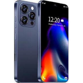 I16 PROMAX Unlocked Phone, 6.99inch HD AMOLED Screen Smartphone, Battery 7000mAh Cell Phone, Android 13.0 8+256GB with 128GB Memory Card, Face ID/Fingerprint Lock/5G/Photos/GPS (Deep Blue)