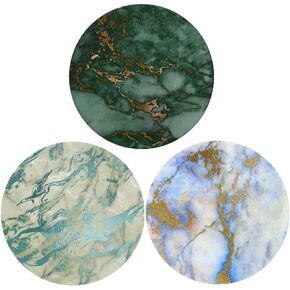 Multi-Functional Grip Mobile Phone Stands and Finger Holder (3 Pack) - Forest Green Blue Rose Gold Marble