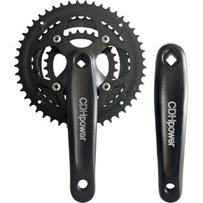 Triple Speed Aluminum Alloy Square Crankset 170mm 104/64bcd 42/32/22T with Chainring Crankarms, Crank Set Chainset for Mountain Road Bike Fixed Gear Bicycle
