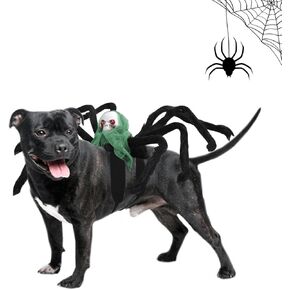 Dog Halloween Costume, Dog Spider Costume, Dog Costumes for Small Medium Large Dogs, Dog Clothes, Spider Costume for Pet Cats Pup Cosplay Fun, Black