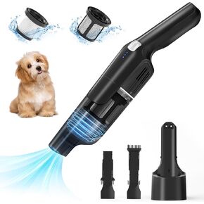 Cordless Handheld Vacuum, Vacuum 15KPA Powerful Car Vacuum, Rechargeable, Charging Dock, Ergonomic Handle, 2-in-1 Crevice Tool, 1.8lb Portable Handheld Vacuum with 2-Speed for Car, Home
