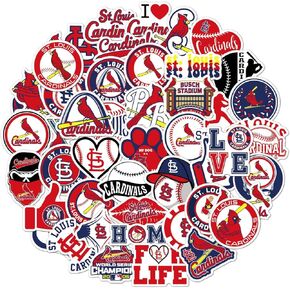 50 PCS of American Baseball St Louis Stickers for Water Bottle, Laptop, Bicycle, Computer, Motorcycle, Travel Case, Car Decal Decoration Sticker