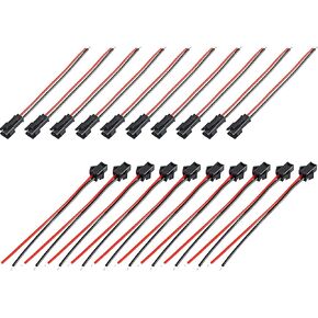 10 Pairs 24 AWG JST SM Plug 2Pin Male and Female Wire Connector Adapter Electrical Cable