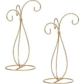 Red Co. 13 inch Golden Finish Ornament Wire Display, 3-arm Spiral Stand for Home Decoration