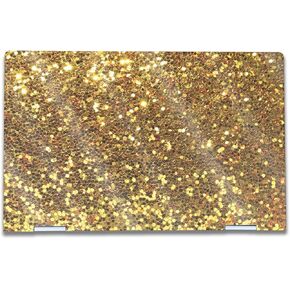 Glossy Glitter Laptop Skin Compatible with HP Envy x360 15.6" (2023) - Gold Dazzle - Premium 3M Vinyl Protective Wrap Decal Cover - Easy to Apply | Crafted in The USA by MightySkins