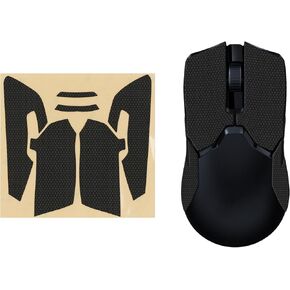 kwmobile Mouse Grip Tape Compatible with Razer Viper Ultimate Grip Tape - Non-Slip Faux Leather - Black