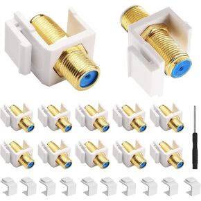 RG6 Keystone Jack Insert, Gold-Plated Coaxial Cable Connector Female to Female Extender for Keystone Wall Plate, Patch Panel (23 Pack) in Kuwait