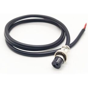 GX16 2 Pin Cable Single Female Aviation Cordset, GX16 2 Pin Panel Mount Circular Metal Aviation Connector Adapter Female Head Cable（1Meter）