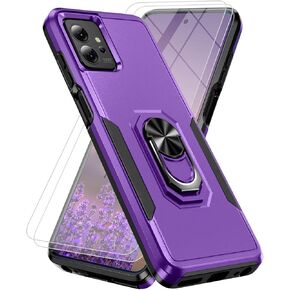 for Motorola Moto G Power 5G 2024 Case (XT2415V) [15 FT Military Grade Drop Protection] with 2X Tempered Glass Screen Protector, Heavy-Duty Shockproof Kickstand Case for Moto G Power 5G 2024 Blue