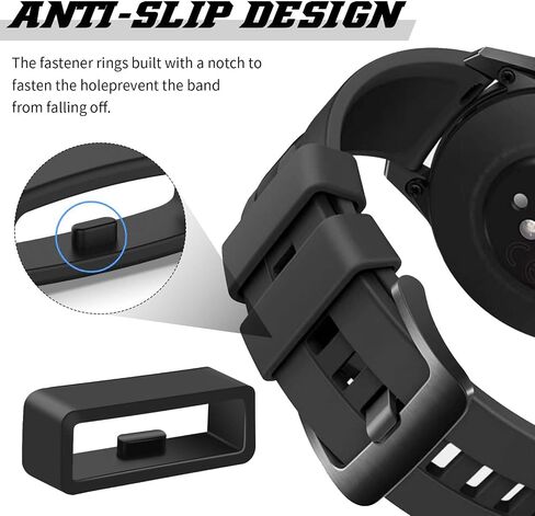 6 Pieces Watch Band Loop,Band Keeper,Watch Band Keeper,Watch Band Loop,22mm Silicone Replacement Watch Band Loop (Black) in Saudi Arabia