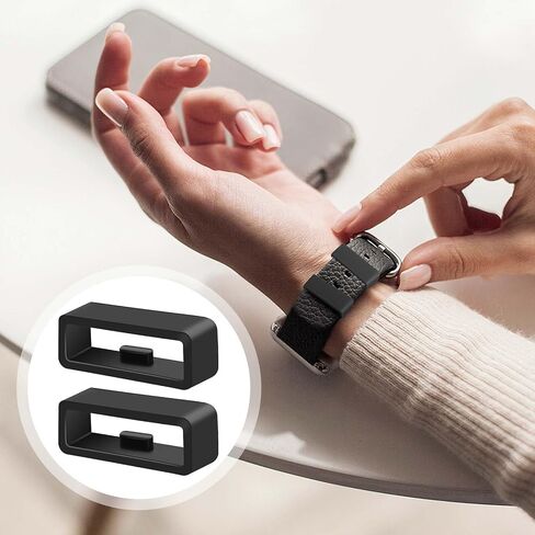 6 Pieces Watch Band Loop,Band Keeper,Watch Band Keeper,Watch Band Loop,22mm Silicone Replacement Watch Band Loop (Black) in Saudi Arabia
