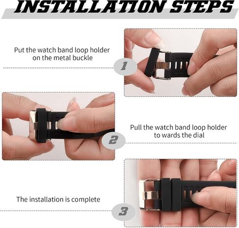 6 Pieces Watch Band Loop,Band Keeper,Watch Band Keeper,Watch Band Loop,22mm Silicone Replacement Watch Band Loop (Black) in Saudi Arabia