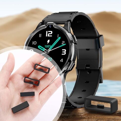 6 Pieces Watch Band Loop,Band Keeper,Watch Band Keeper,Watch Band Loop,22mm Silicone Replacement Watch Band Loop (Black) in Saudi Arabia
