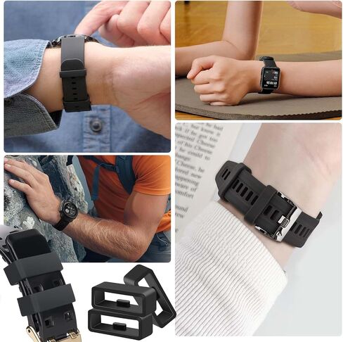 6 Pieces Watch Band Loop,Band Keeper,Watch Band Keeper,Watch Band Loop,22mm Silicone Replacement Watch Band Loop (Black) in Saudi Arabia