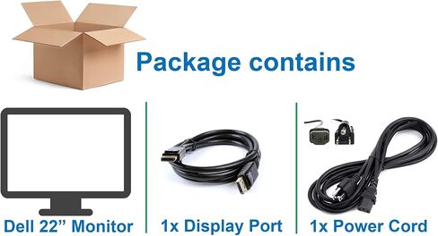 شاشة Dell P2213T مضادة للتوهج بإضاءة خلفية LED مقاس 22 بوصة، VGA، منفذ عرض، DVI، 16.7 مليون لون، USB 2.0 Downstream، USB 2.0 Upstream، وقت استجابة 5 مللي ثانية، معدل تحديث 60 هرتز (متجدد) in Saudi Arabia