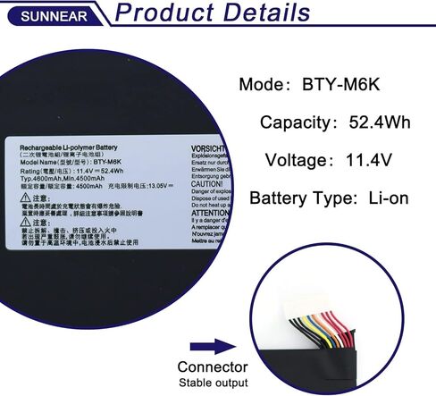 BTY-M6K بطارية كمبيوتر محمول لـ MSI Stealth Pro GS63VR 7RG 7RG-005 7RG-036CN GF63 Thin 8RC 8RD 8RD-031TH 8RC 8RC-034CZ GF75 Thin 3RD 8SC 8RD 8RC 8RX 9SC MS-16K3 MS-17B4 MS-16W1 MS-16R1 in Kuwait