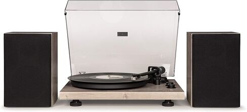Crosley C62C-WA Record Player with Speakers, Walnut | 2-Speed Turntable, ATN3600L Audio-Technica Cartridge, Standard 1/2" Mount, Bluetooth In, Matching External Speakers in Kuwait