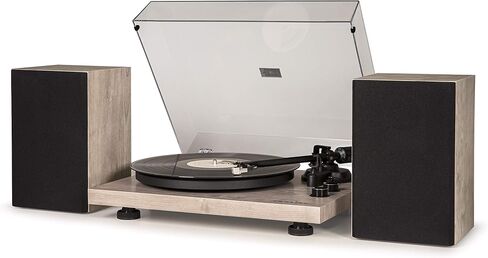 Crosley C62C-WA Record Player with Speakers, Walnut | 2-Speed Turntable, ATN3600L Audio-Technica Cartridge, Standard 1/2" Mount, Bluetooth In, Matching External Speakers in Kuwait