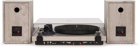 Crosley C62C-WA Record Player with Speakers, Walnut | 2-Speed Turntable, ATN3600L Audio-Technica Cartridge, Standard 1/2" Mount, Bluetooth In, Matching External Speakers in Kuwait