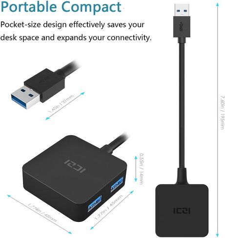 USB C HUB,ICZI 10Gbps USB C Splitter for Laptop, USB 3.2 Gen 2 USB C Hub with USB C 3.2 and 2 USB A 3.2 Ports, 4FT USB Extended Cable Type C Hub for MacBook Air/Pro, Surface Pro, XPS,Phone in Saudi Arabia