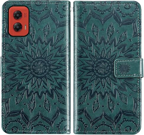 Asuwish Phone Case for Motorola Moto G Stylus 5G 2024 Wallet Cases with Tempered Glass Screen Protector and Sunflower Leather Slim Flip Cover Card Holder Stand Cell Accessories G5 Women Rose Gold in Saudi Arabia