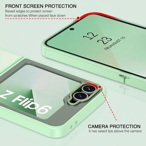 BENTOBEN for Samsung Galaxy Z Flip 6 Magnetic Case, Samsung Z Flip 6 Phone Case Compatible with MagSafe, Translucent Matte Shockproof Anti-Fingerprint Phone Case for Z Flip 6 6.7", Green in Saudi Arabia