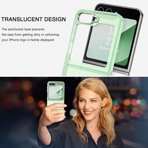 BENTOBEN for Samsung Galaxy Z Flip 6 Magnetic Case, Samsung Z Flip 6 Phone Case Compatible with MagSafe, Translucent Matte Shockproof Anti-Fingerprint Phone Case for Z Flip 6 6.7", Green in Saudi Arabia