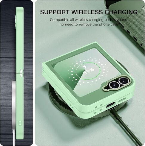 BENTOBEN for Samsung Galaxy Z Flip 6 Magnetic Case, Samsung Z Flip 6 Phone Case Compatible with MagSafe, Translucent Matte Shockproof Anti-Fingerprint Phone Case for Z Flip 6 6.7", Green in Saudi Arabia