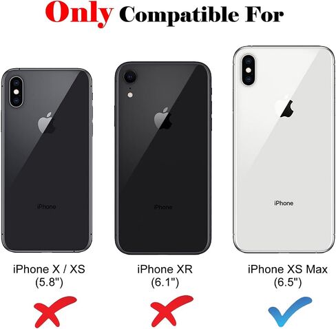 Case for iPhone Xs Max, RFID Blocking PU Leather Wallet Case with Card Holder, Magnetic Flip Cover Compatible with iPhone Xs Max, Red in Saudi Arabia