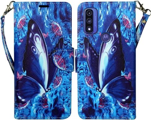 Zase Motorola Moto G Play (2023)/Moto G Pure/Moto G Power (2022) حافظة هاتف محفظة من جلد البولي يوريثان غطاء لطيف مع مسند وفتحة لبطاقة الهوية وحزام معصم وقفل مغناطيسي (زهر الكرز الوردي) in Kuwait