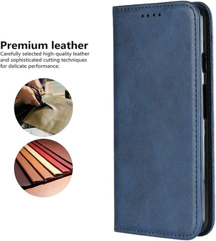 iCoverCase Compatible with Google Pixel 3a Wallet Case with Credit Card Holder, Magnetic Premium PU Leather Kickstand Feature Flip Cover Case (Navy Blue) in Saudi Arabia