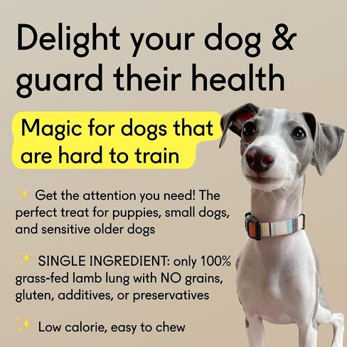 Beeb’s Lamb Lung Dog and Puppy Training Treats • 100% All Natural, Grass-Fed Lamb, Protein Rich, Single Ingredient in Plastic Free Packaging • 4 oz in Saudi Arabia