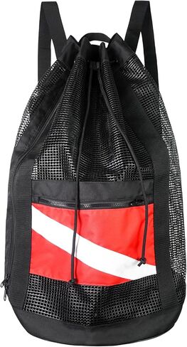 Luwint Heavy Duty Mesh Large Dive Duffle Bag, Pro Diving Gear Bag for Scuba Diving, Snorkeling, Travel Mesh Tote Bag for Diving, Snorkel, Beach, Pool Trip, Swimming, Water Sports Dive Equipment in Saudi Arabia
