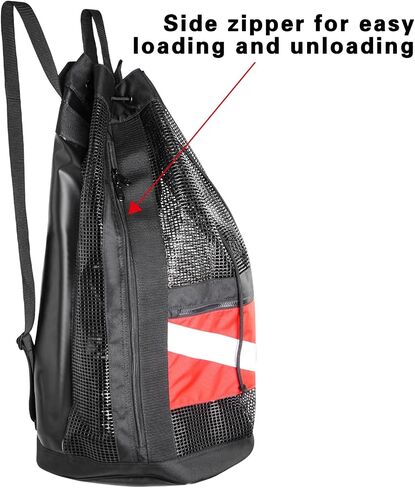 Luwint Heavy Duty Mesh Large Dive Duffle Bag, Pro Diving Gear Bag for Scuba Diving, Snorkeling, Travel Mesh Tote Bag for Diving, Snorkel, Beach, Pool Trip, Swimming, Water Sports Dive Equipment in Saudi Arabia