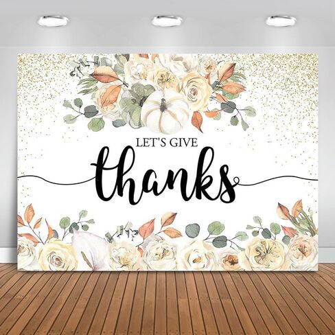 Mocsicka Let's Give Thanksgiving خلفية حفلة عيد الشكر السعيدة خلفية بوهو الأزهار القرع الأصدقاء زينة الحفلات راية صور استوديو الدعائم (7 × 5 قدم) in Saudi Arabia
